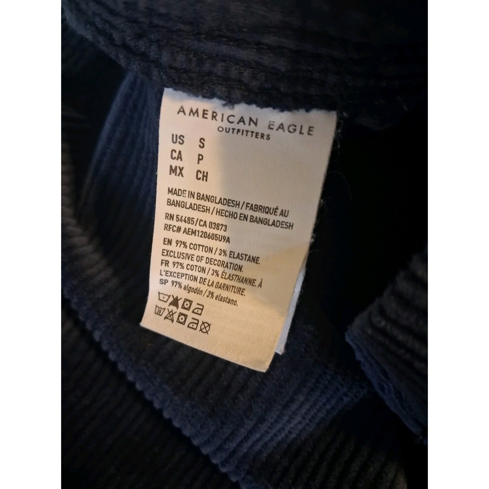 American Eagle Overall Dress Womens Small Blue Corduroy Mini Boho Festival - Picture 6 of 8